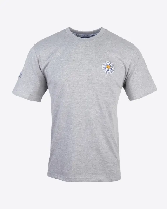 Leicester City Grey Essential Crest T-Shirt - Mens
