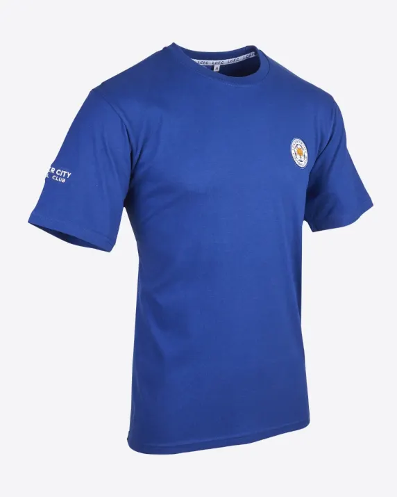 Leicester City Blue Essential Crest T-Shirt - Mens