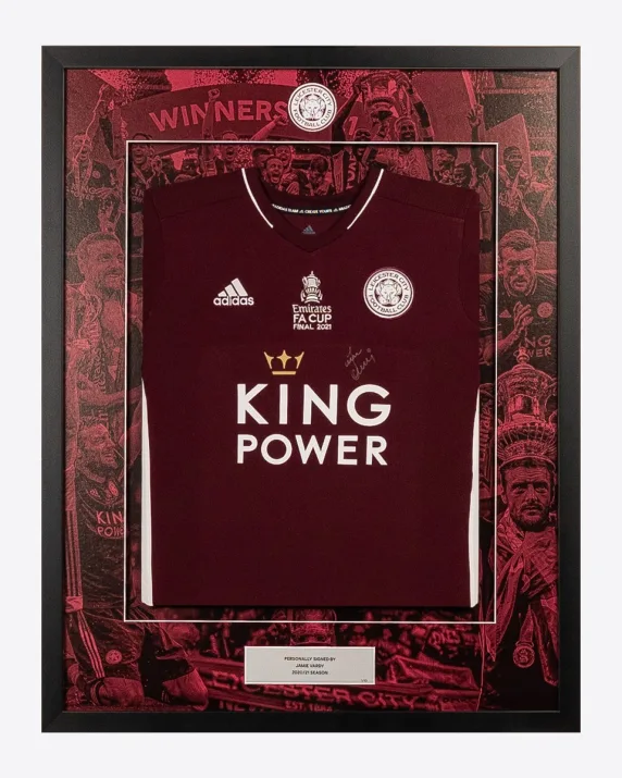 FA Cup 2021 Winners -  Framed Signed VARDY Cup Final Shirt