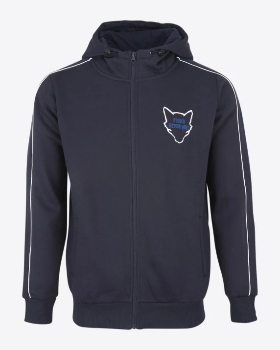 Leicester City Foxes Never Quit Outline Zip Hoody - Mens