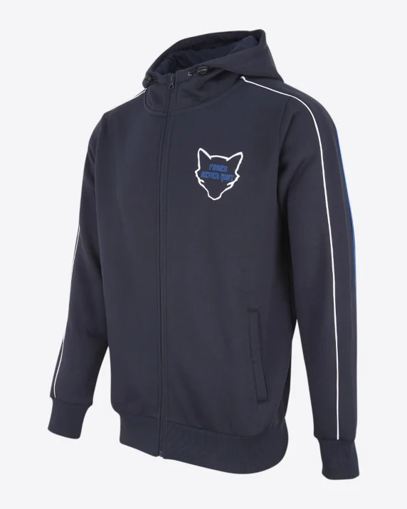 Leicester City Foxes Never Quit Outline Zip Hoody - Mens