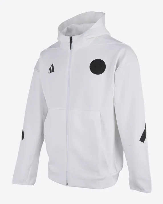adidas Z.N.E White Full Zip Hoody - Adults