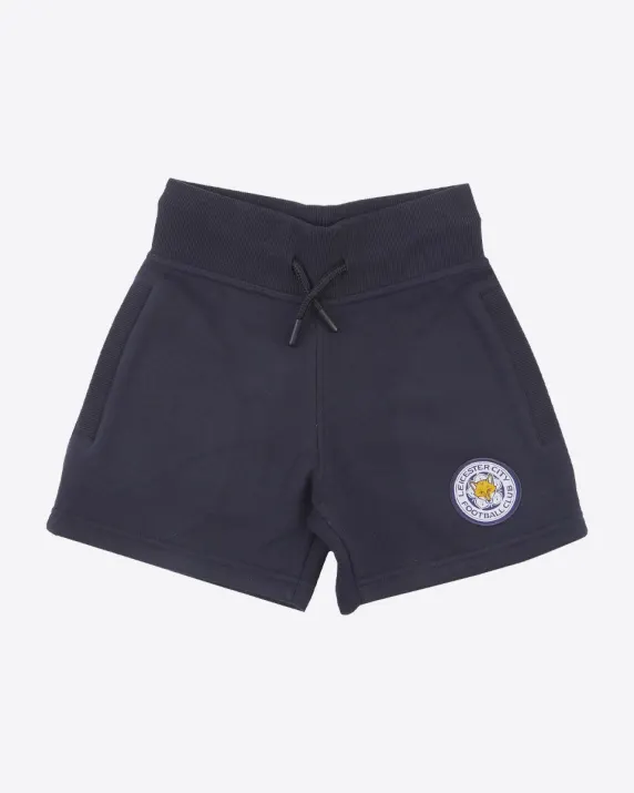 Leicester City Navy Essential Crest Shorts - Kids