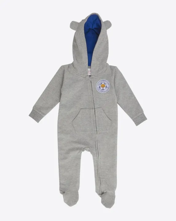 Leicester City Grey Hooded Onesie - Baby