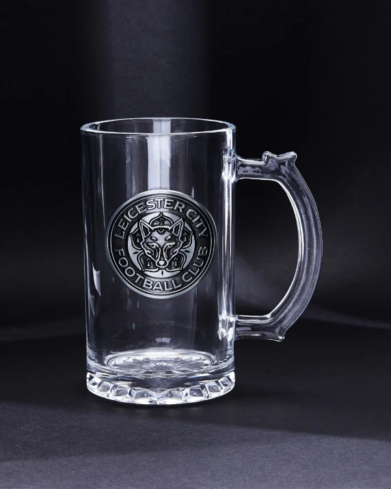 Leicester City Metal Crest Glass Tankard