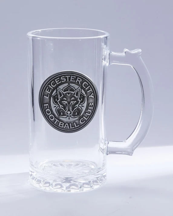 Leicester City Metal Crest Glass Tankard