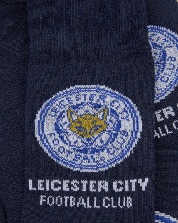 Leicester City Crest & Wordmark Socks - Navy