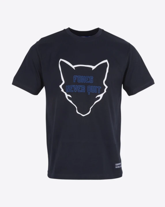 Leicester City Foxes Never Quit Outline T-Shirt - Mens