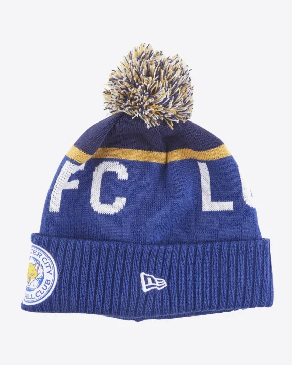 Leicester City New Era Royal Sport Bobble Knit Beanie Hat