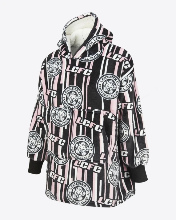 Leicester City Stripes Sherpa Snuggle Hoody - Kids
