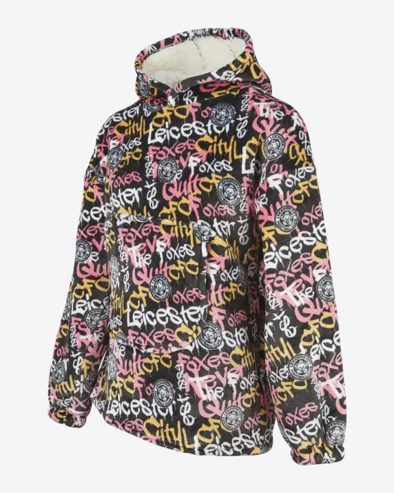 Leicester City Sherpa Graffiti Snuggle Hoody - Kids