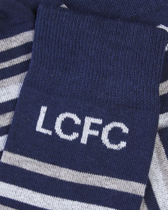Leicester City Stripe Navy Socks - Mens