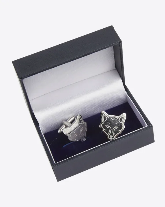 Leicester City Stainless Steel Foxhead Cufflinks