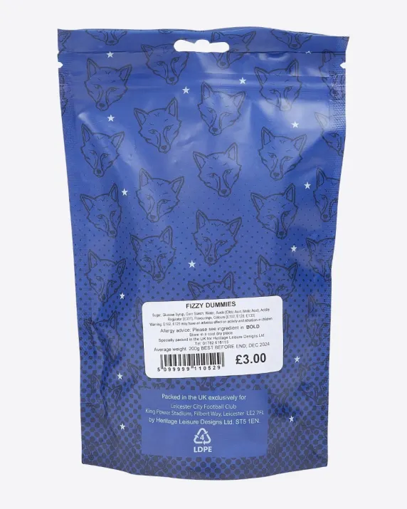 Leicester City Sweet Pouch - Fizzy Dummies