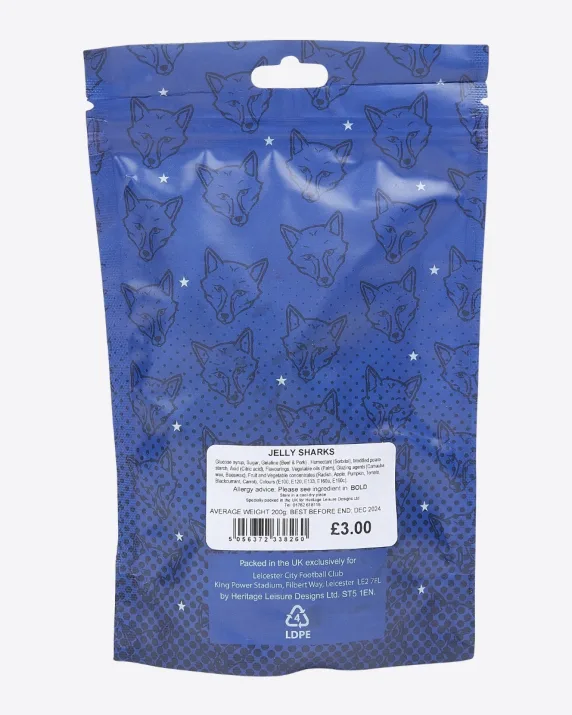 Leicester City Sweet Pouch - Jelly Sharks