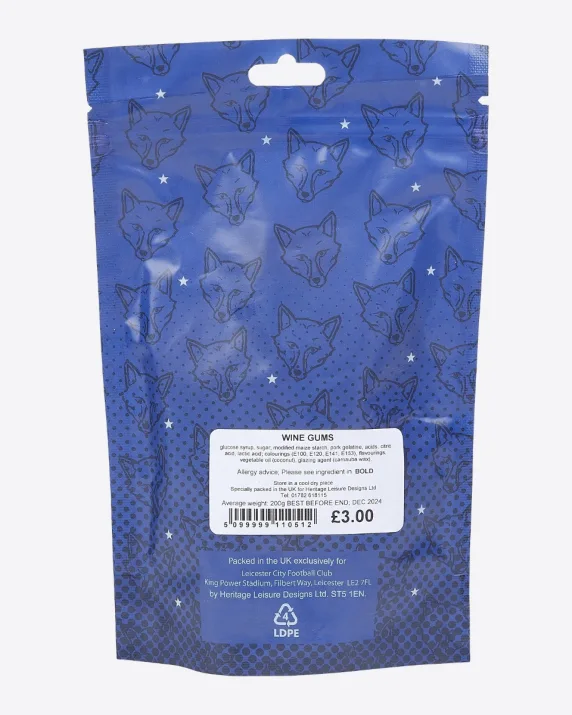 Leicester City Sweet Pouch - Wine Gums