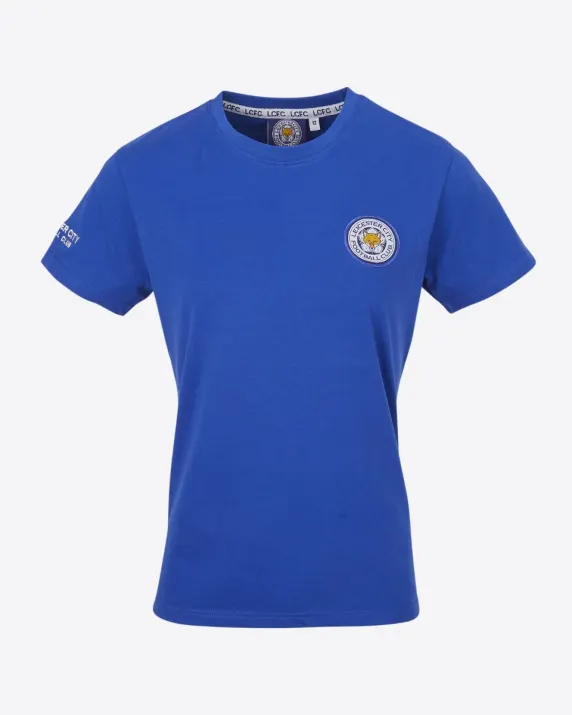 Leicester City Blue Essential Crest T-Shirt - Womens