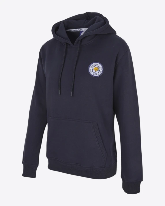 Leicester City Navy Essential Crest Hoody - Womens