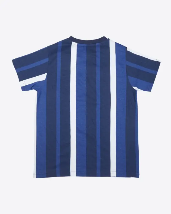 Leicester City Navy/White Foxes Striped T-Shirt - Kids