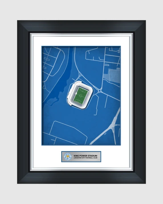 Leicester City Stadium Map Framed Print