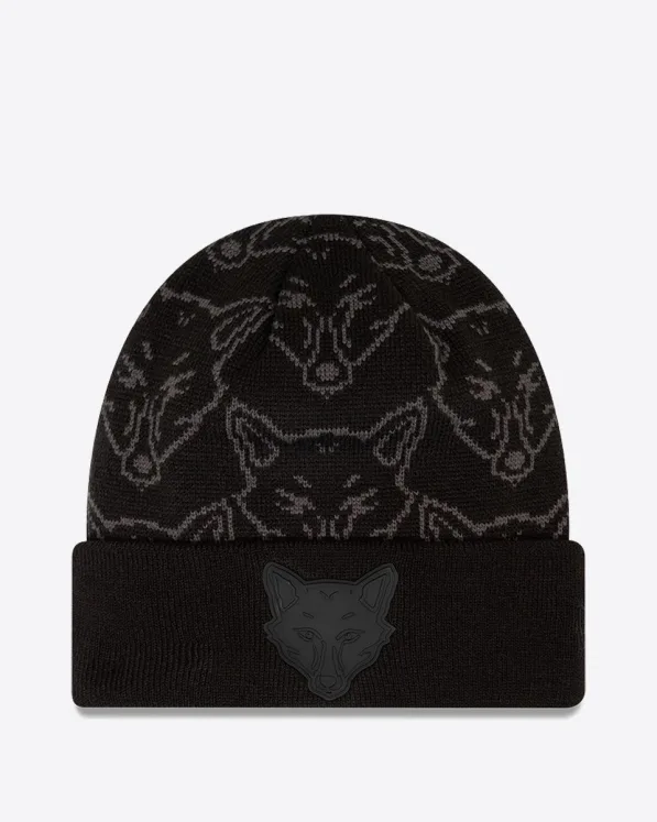 Leicester City New Era Foxhead All Over Print Cuff Knit Beanie Hat