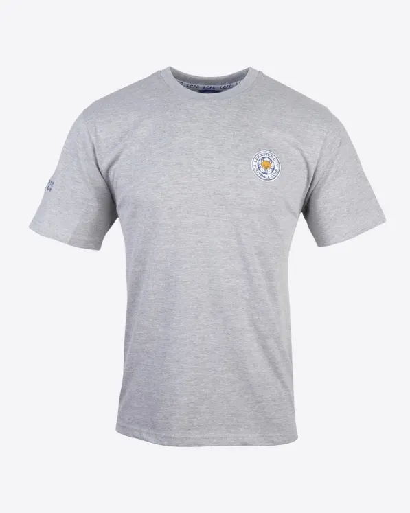 Leicester City Grey Essential Crest T-Shirt - Mens