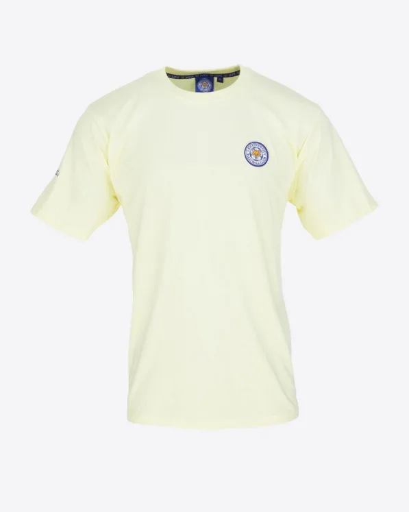 Leicester City Pastel Yellow Essential Crest T-Shirt - Mens