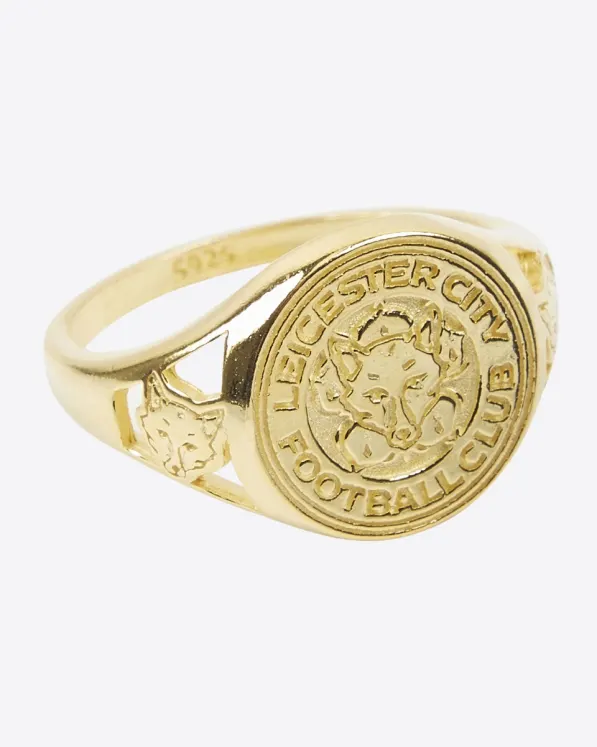 Leicester City 18ct Gold Plated Crest Signet Ring