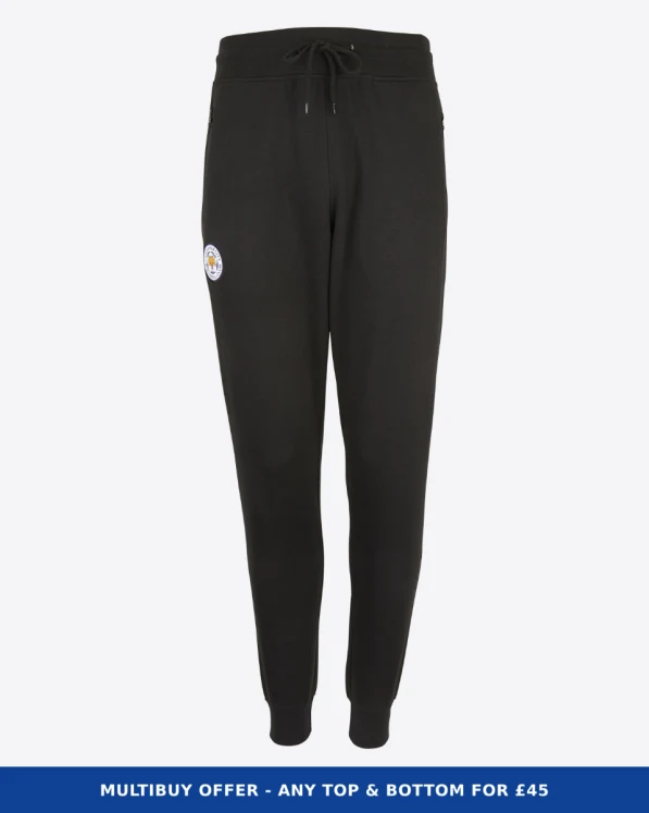 Leicester City Black Essential Crest Jogger - Mens