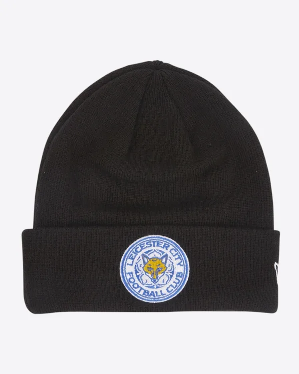 Leicester City New Era Black Cuff Knit Beanie Hat