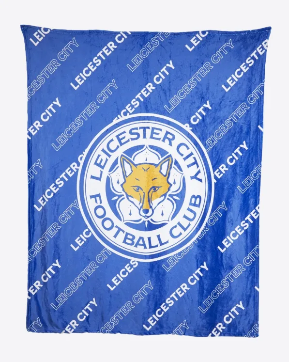 Leicester City Crest Wordmark Fleece Blanket
