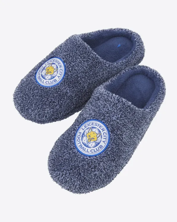 Leicester City Crest Fluffy Slippers
