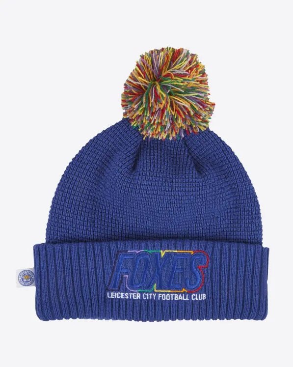 Leicester City New Era Foxes Pride Bobble Knit Beanie Hat