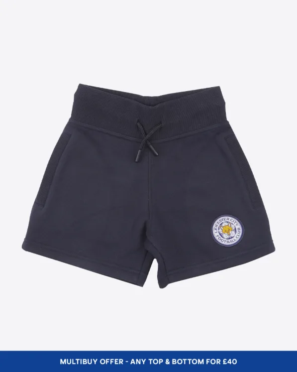 Leicester City Navy Essential Crest Shorts - Kids