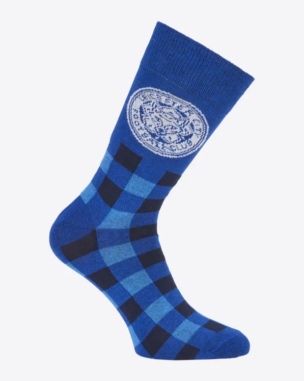 Leicester City Gingham Socks - Navy