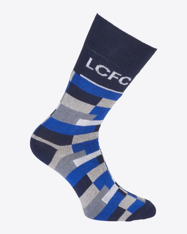 Leicester City Navy Pixel Socks - Mens