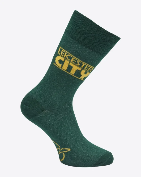 Leicester City Running Fox & Wordmark Socks - Green