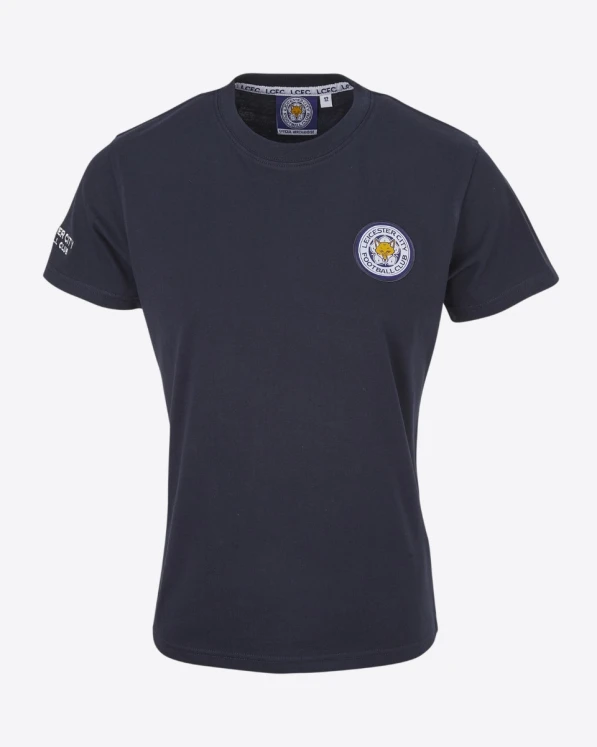 Leicester City Navy Essential Crest T-Shirt - Womens