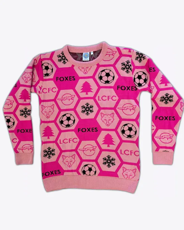 Leicester City Pink Christmas Jumper - Womens