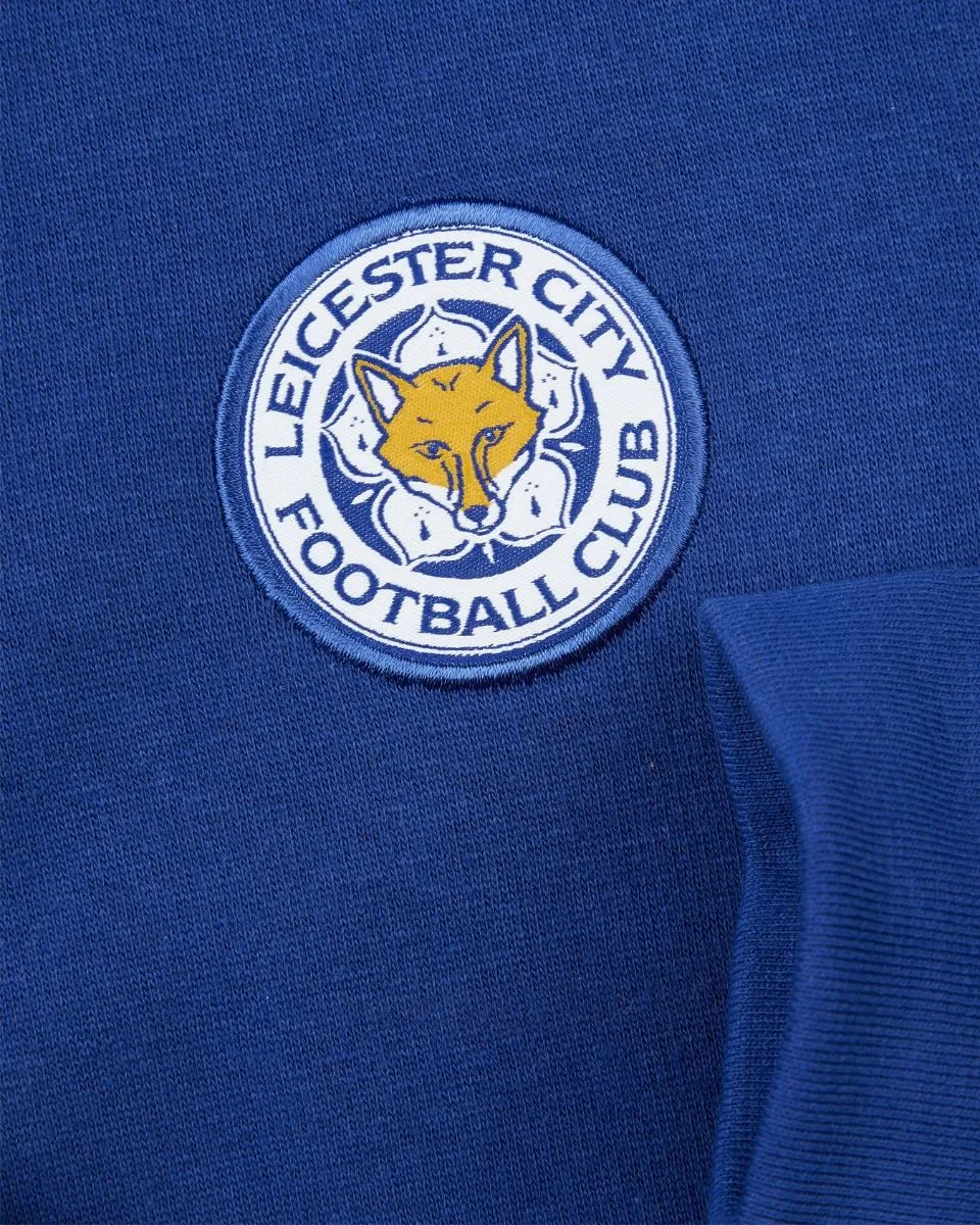 Leicester City Blue Essential Crest 1/4 Zip Mens