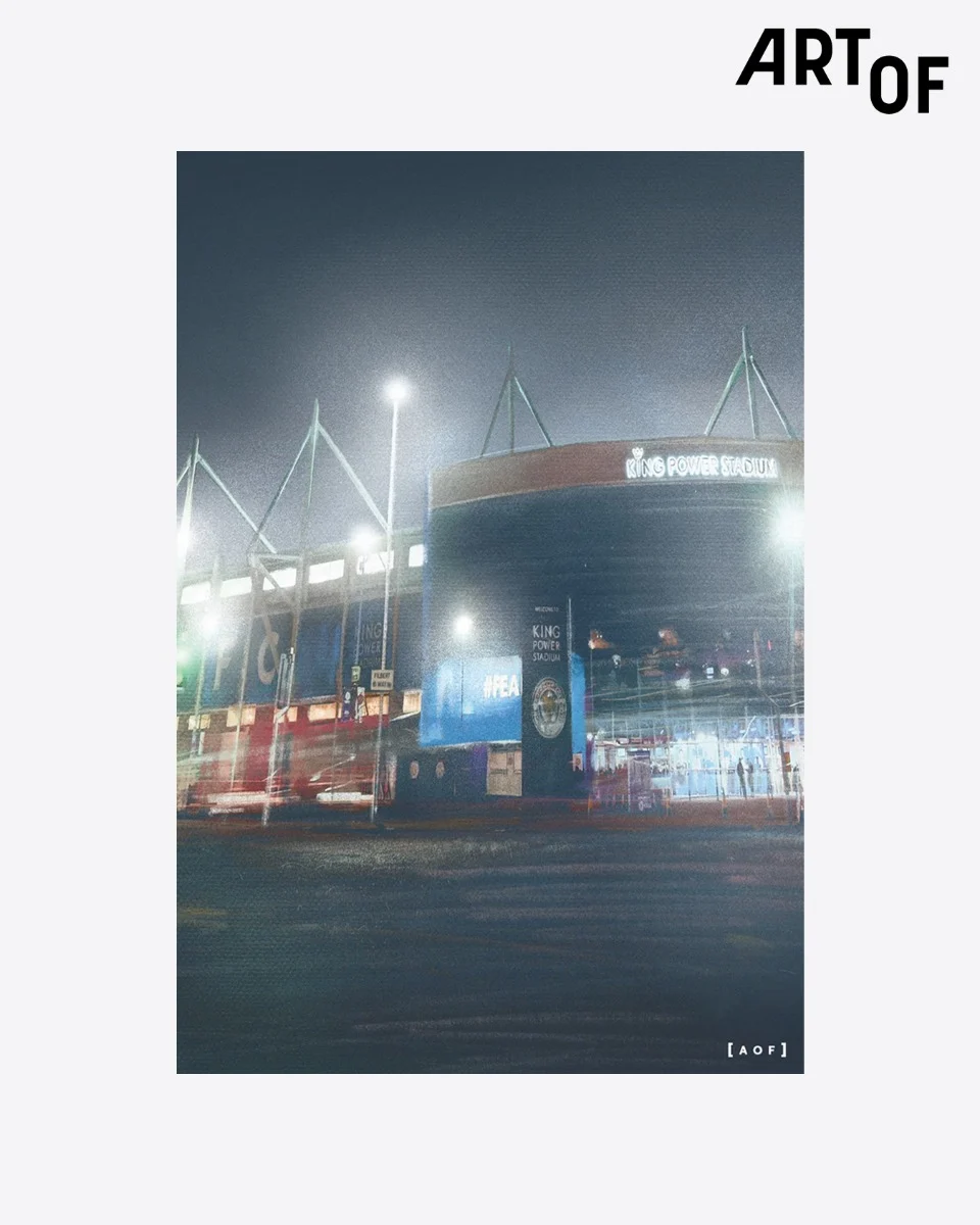 LCFC x AOF - King Power Stadium by Night Print - Unframed