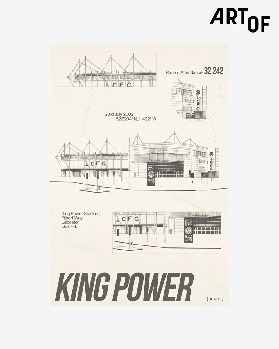 LCFC x AOF - King Power Blueprint Print - Unframed