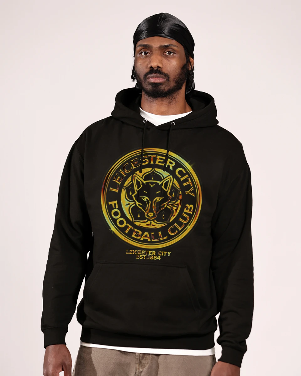 Leicester City Gold Chrome Hoody - Adults