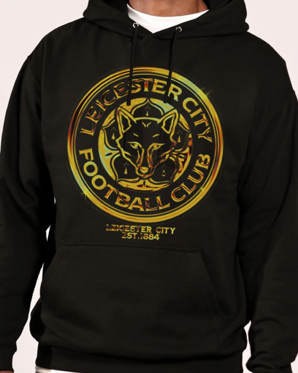 Leicester City Gold Chrome Hoody - Adults