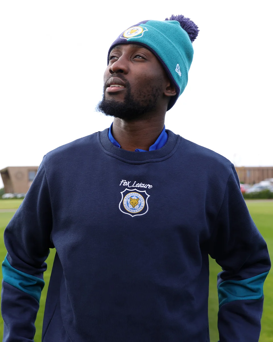 Leicester City New Era Jade/Navy Retro Bobble Knit Beanie Hat