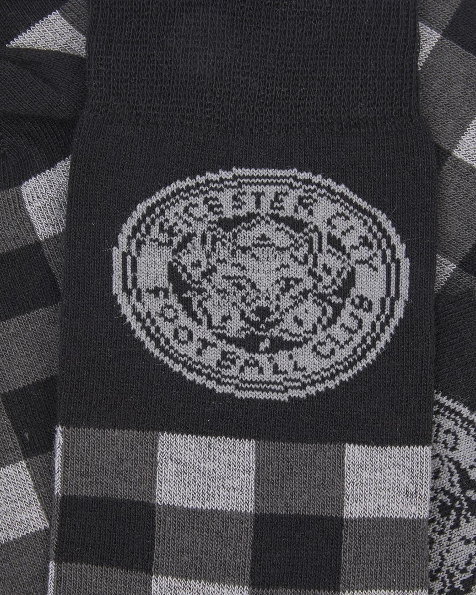 Leicester City Gingham Socks - Grey