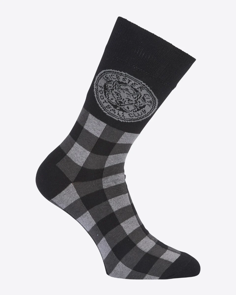 Leicester City Gingham Socks - Grey