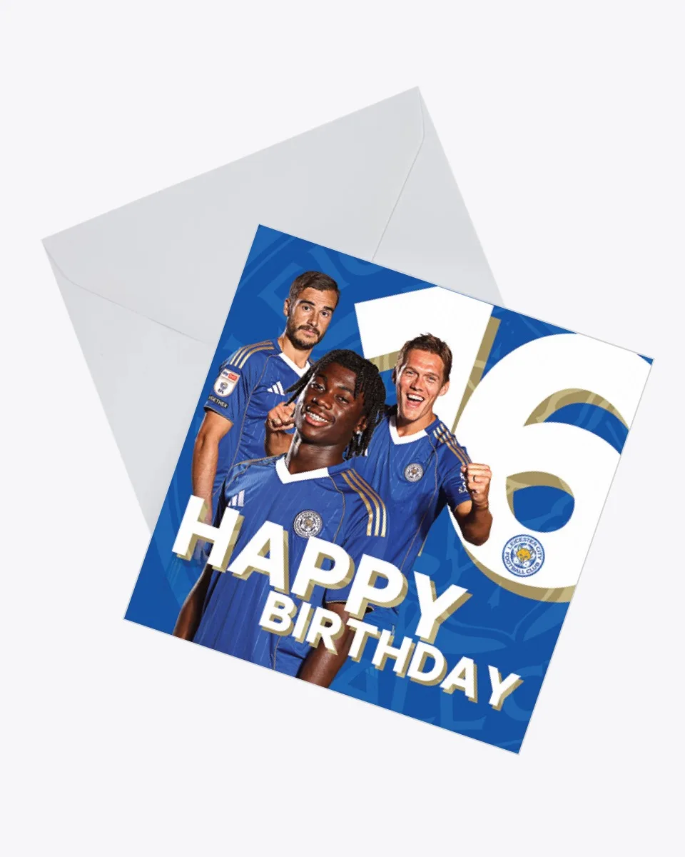 Leicester City Greetings Card - Players Age 16 2025/26