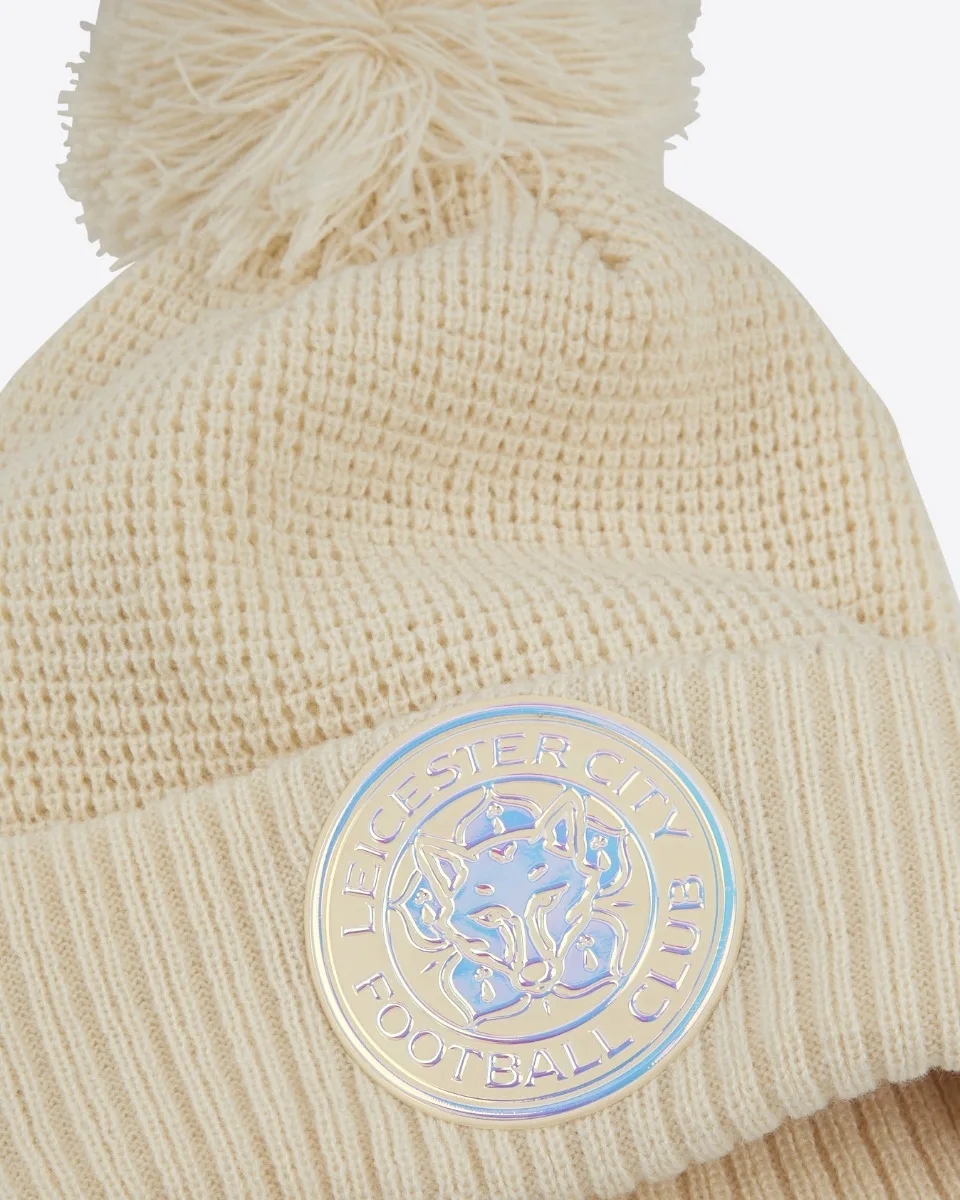 Leicester City New Era Holographic Womens Bobble Knit Beanie Hat