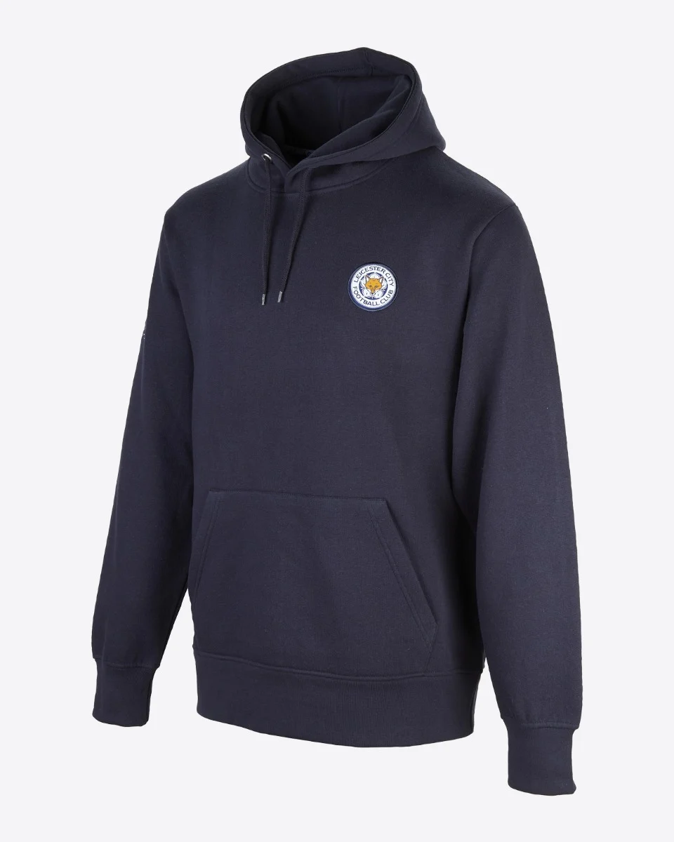 Leicester City Navy Essential Crest Hoody - Mens